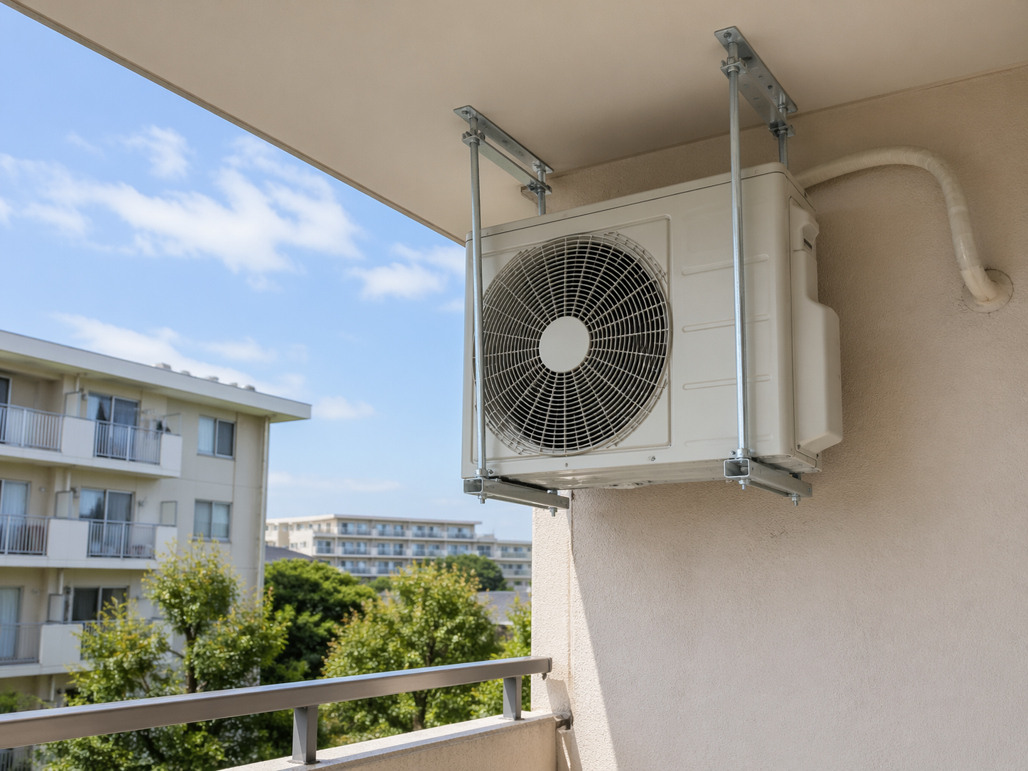 天吊り室外機の特殊設置確認例