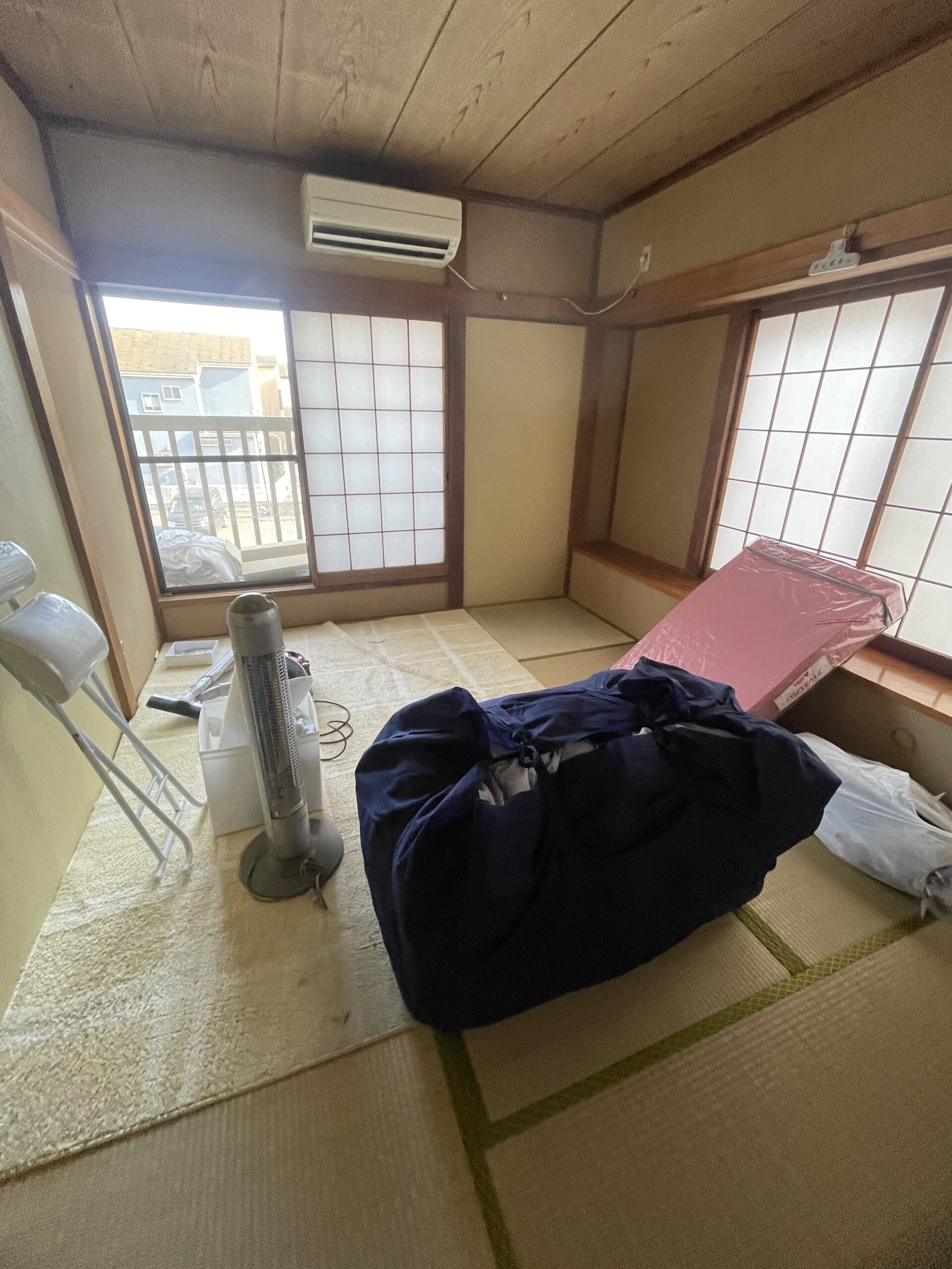 エアコン回収と不用品の片付け