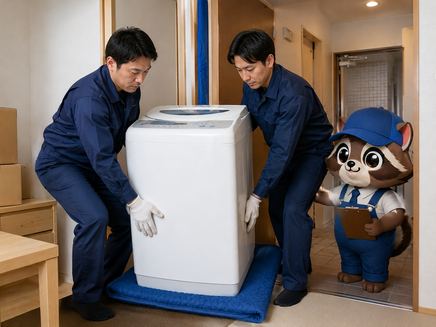 家具家電を丁寧に搬出する作業画像