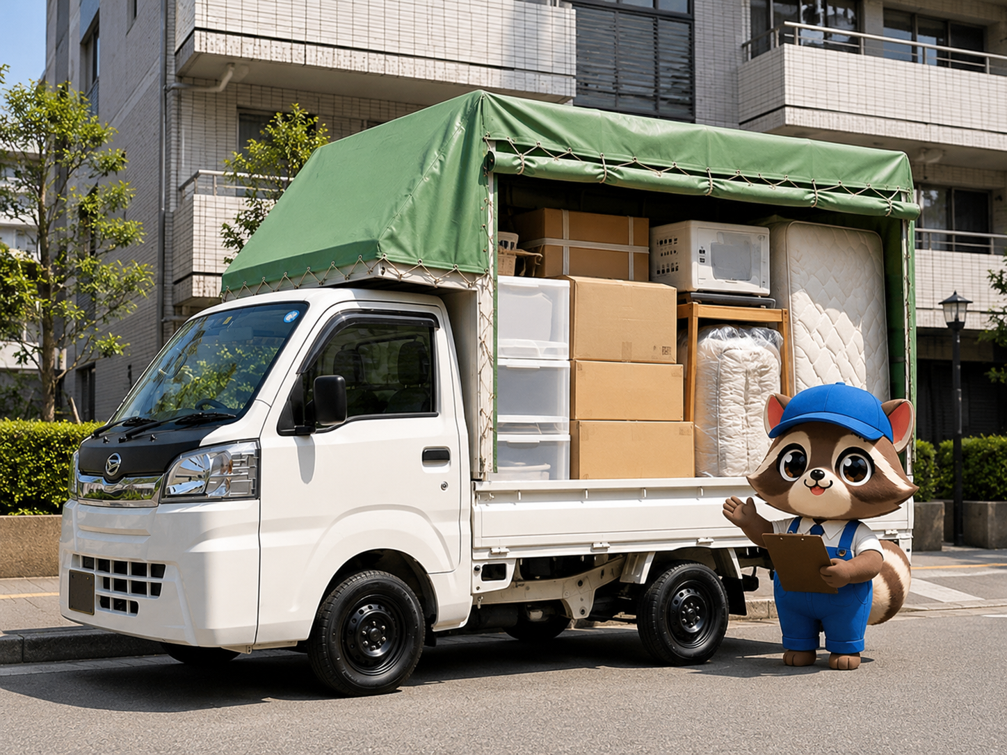 軽トラに不用品を積載した荷量目安の画像