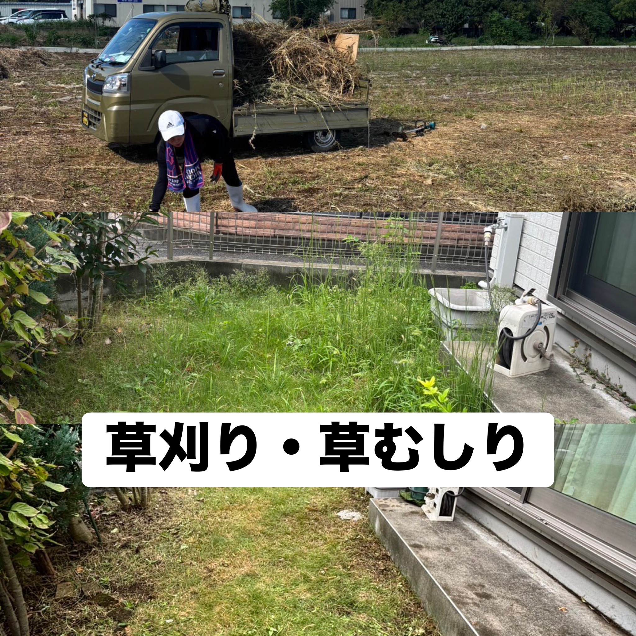 庭の手入れ作業例